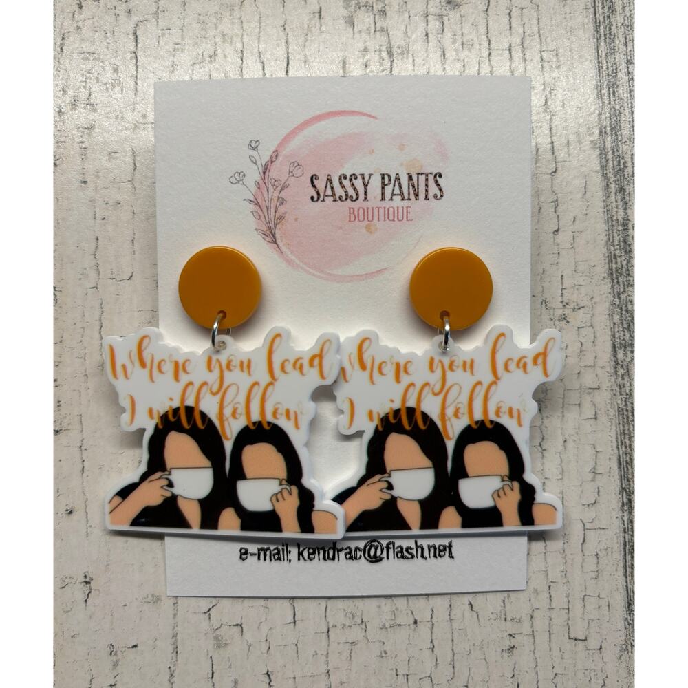 Where you lead I will follow Gilmore Girls Show Earrings New